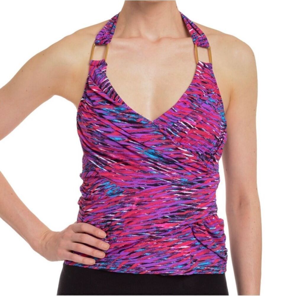 Spanx whittle waistline draped tankini top